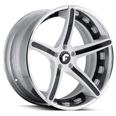 5 волочений глянцуют черные оправы с дюймом Monoblock губы 20 Chrome