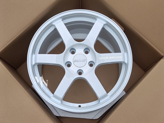 Черточка белое 18X9.5 +38 САГИ гонок TE37 Volk S более +45 5x114.3 5X120